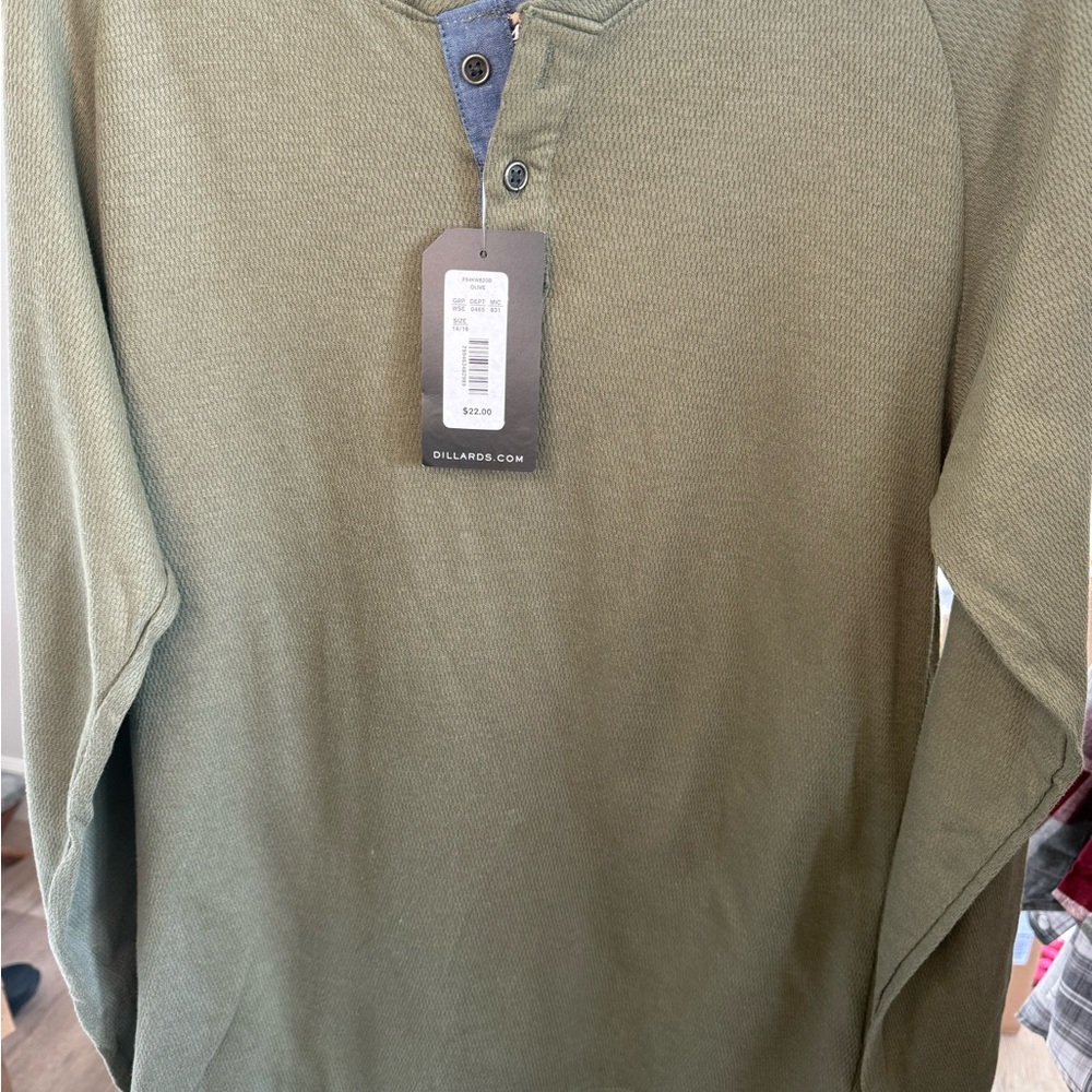 First Wave Green Long Sleeve Henley